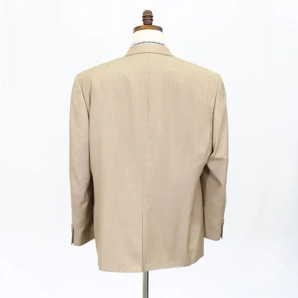 Chaps 48R Beige Blazer Sport Coat Jacket 2-Button Solid Y231